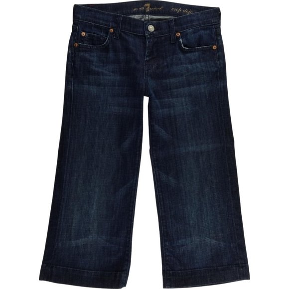 7 For All Mankind Crop Dojo Wide Leg Flare Jeans Women's 26 Stretch Seven B562 - Picture 1 of 8